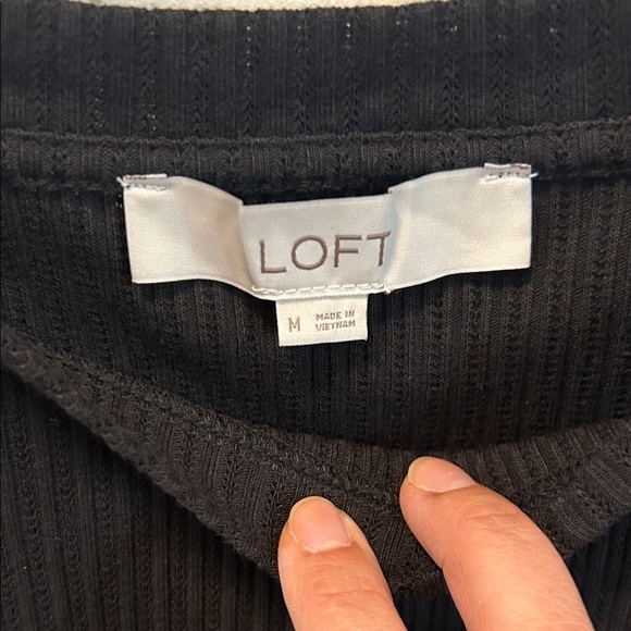 LOFT Black Puff Sleeve Blouse - Picture 3 of 3